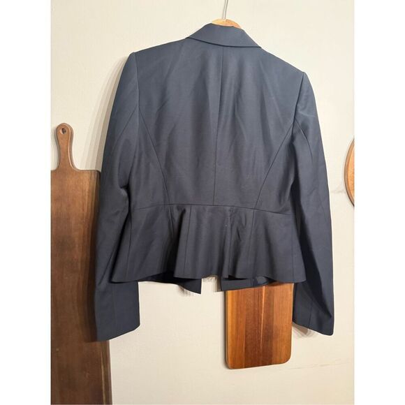 Ann Taylor Gray Wool Blend One Button Notch Lapel Blazer Jacket Size 4 - Picture 3 of 5